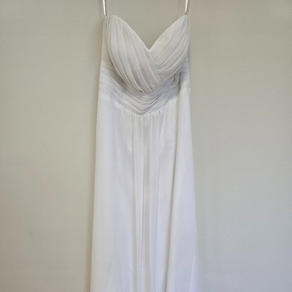 White strapless maxi dress